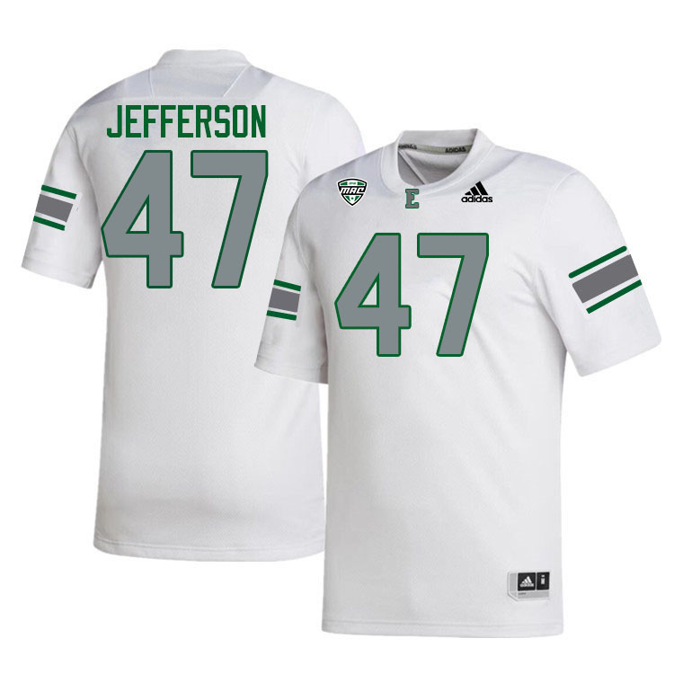 Eastern Michigan Eagles #47 Justin Jefferson College Football Jerseys Stitched Sale-White